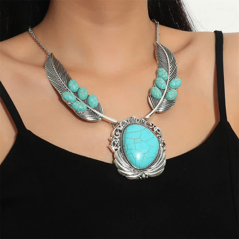 Collier Équilibre Sagesse Cuivre Turquoise 45 cm Unisexe