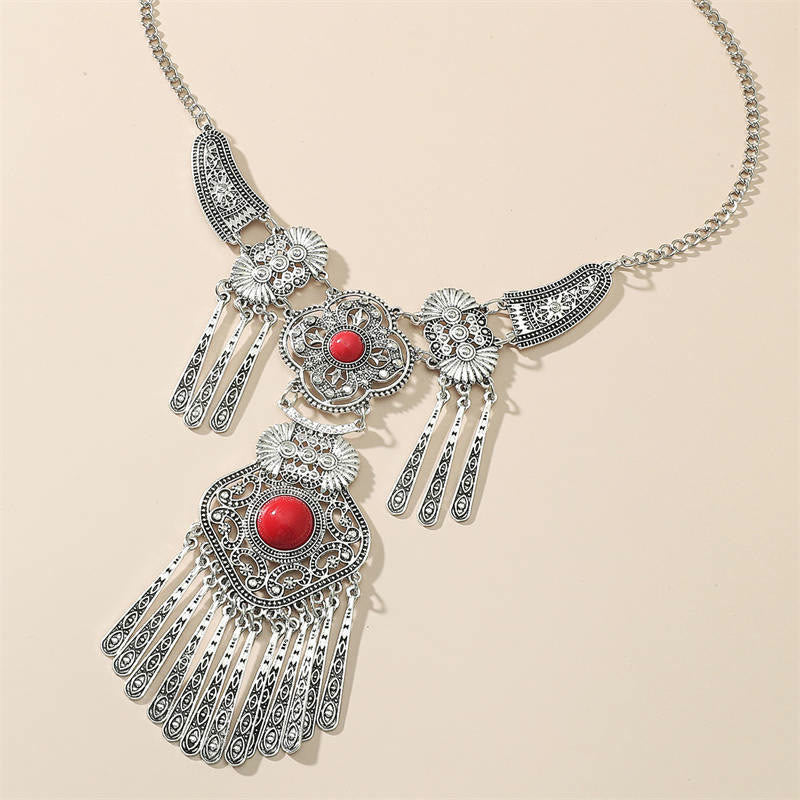 Collier Équilibre Sagesse Cuivre Turquoise 45 cm Unisexe