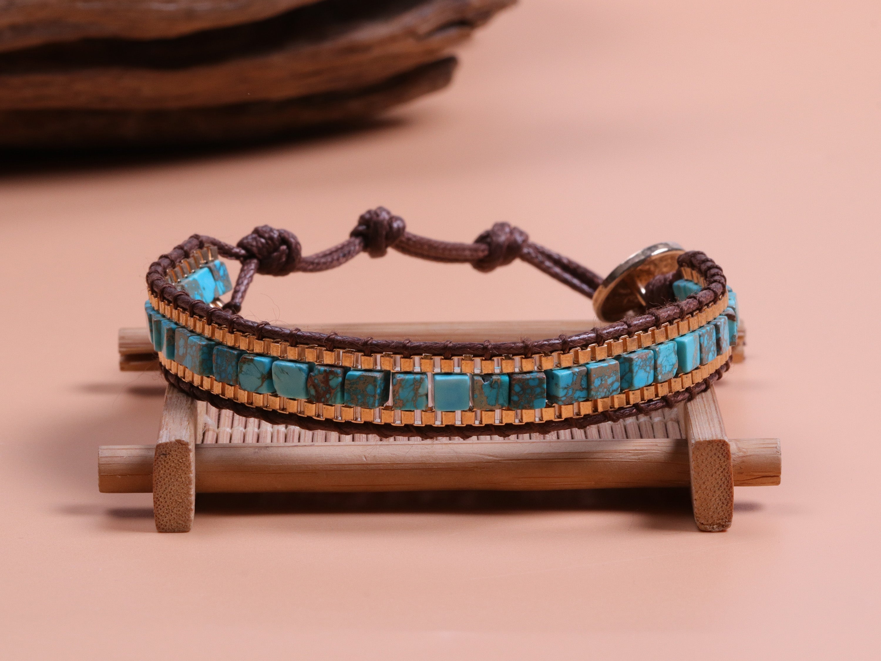 Bracelet de guérison en turquoise pour la force et la protection