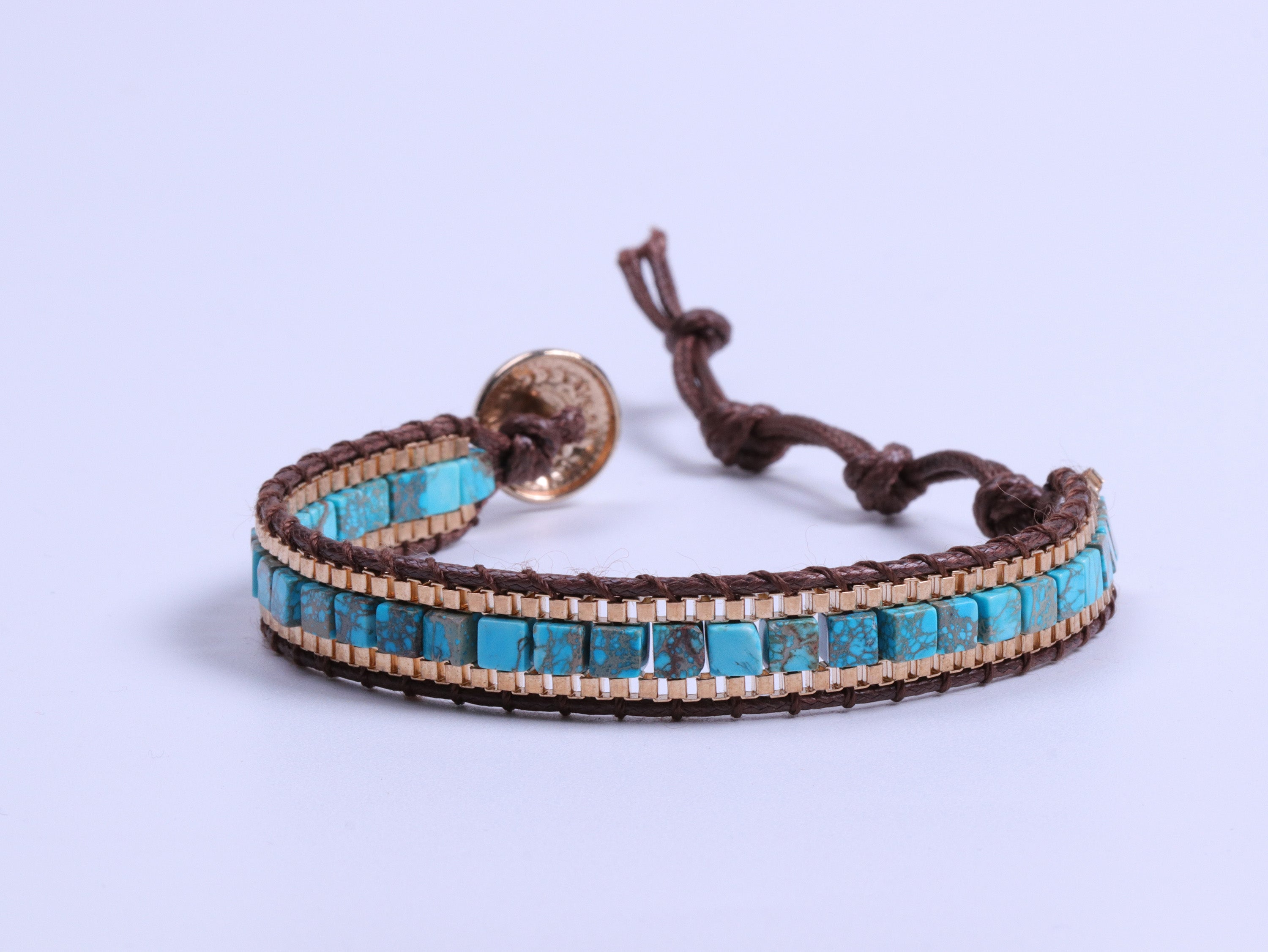 Bracelet de guérison en turquoise pour la force et la protection