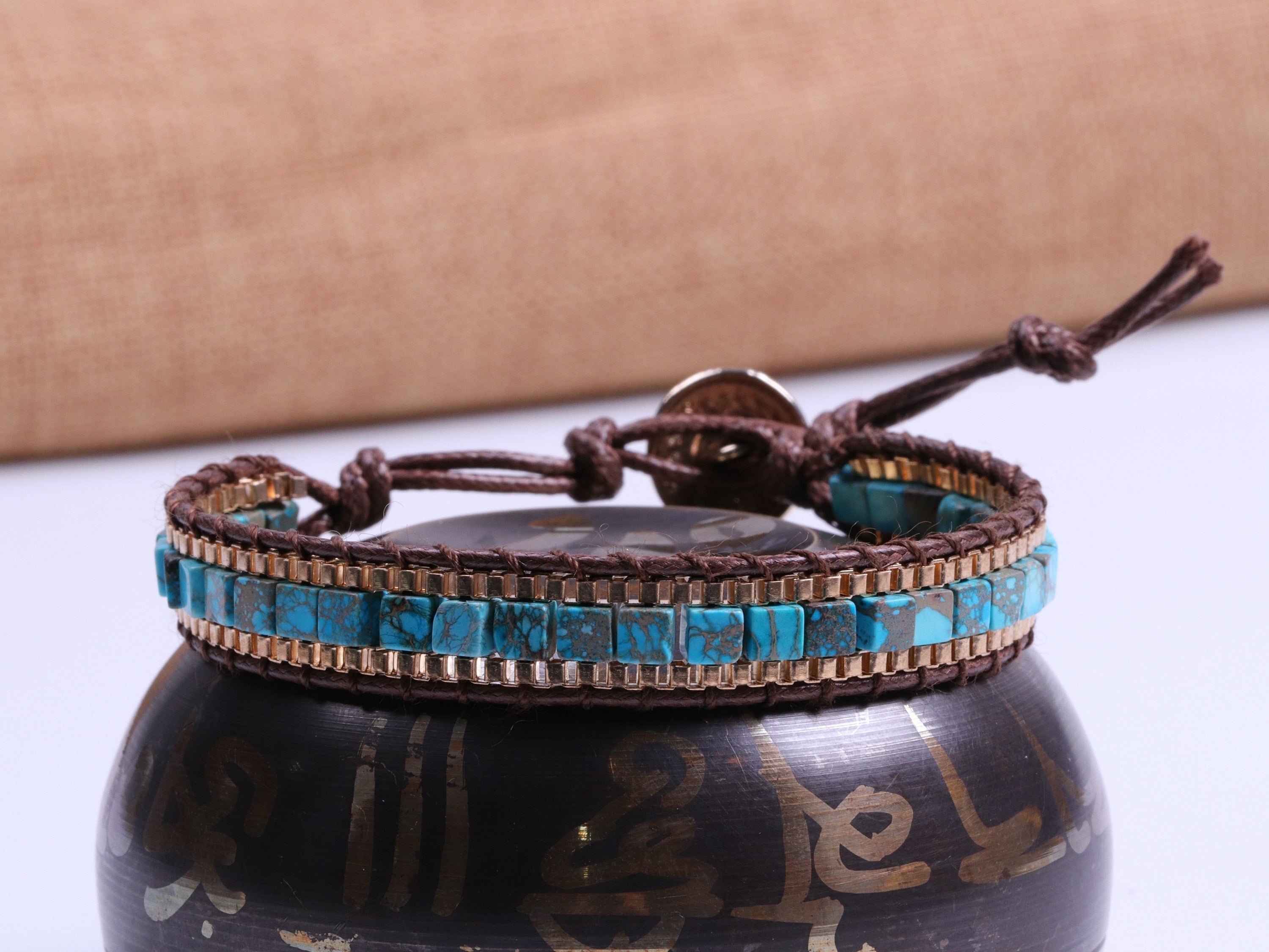 Bracelet de guérison en turquoise pour la force et la protection