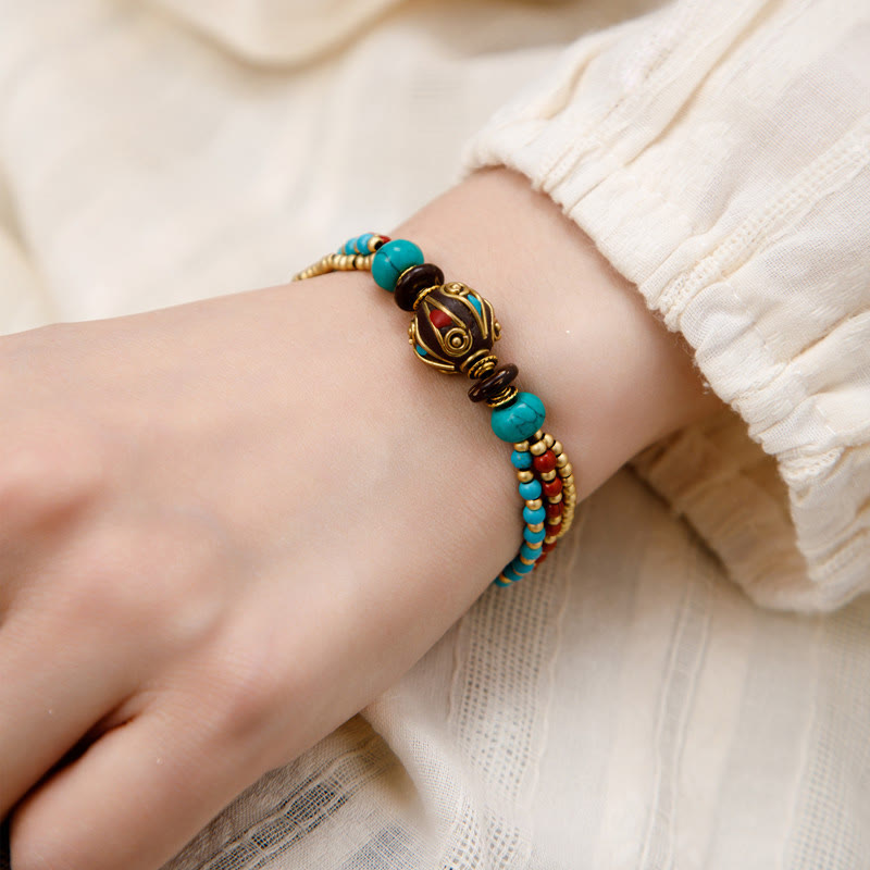 Bracelet de protection turquoise Om Mani Padme Hum