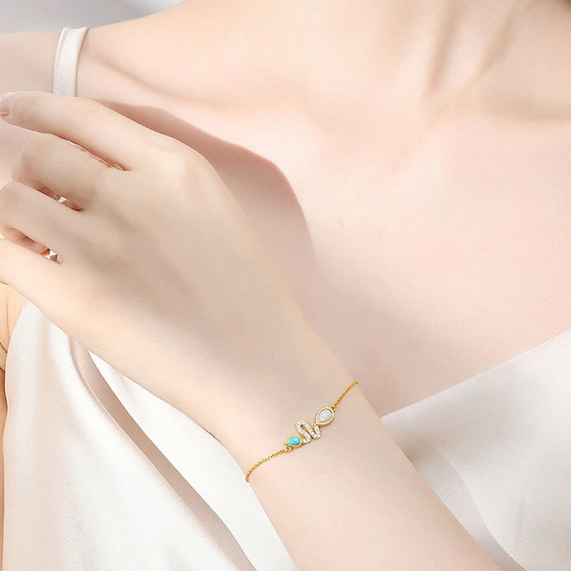 Bracelet de protection serpent en opale turquoise 2025