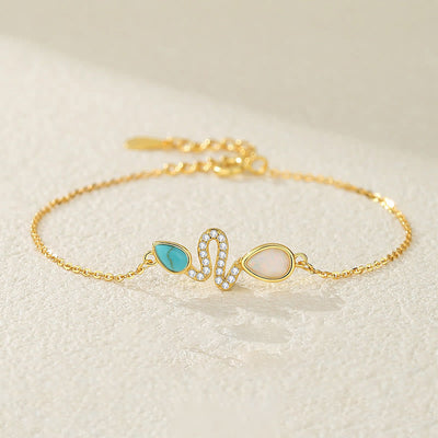Bracelet de protection serpent en opale turquoise 2025