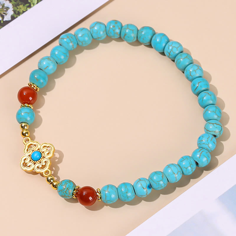 Bracelet de protection turquoise avec perles de 6 mm pour l'équilibre