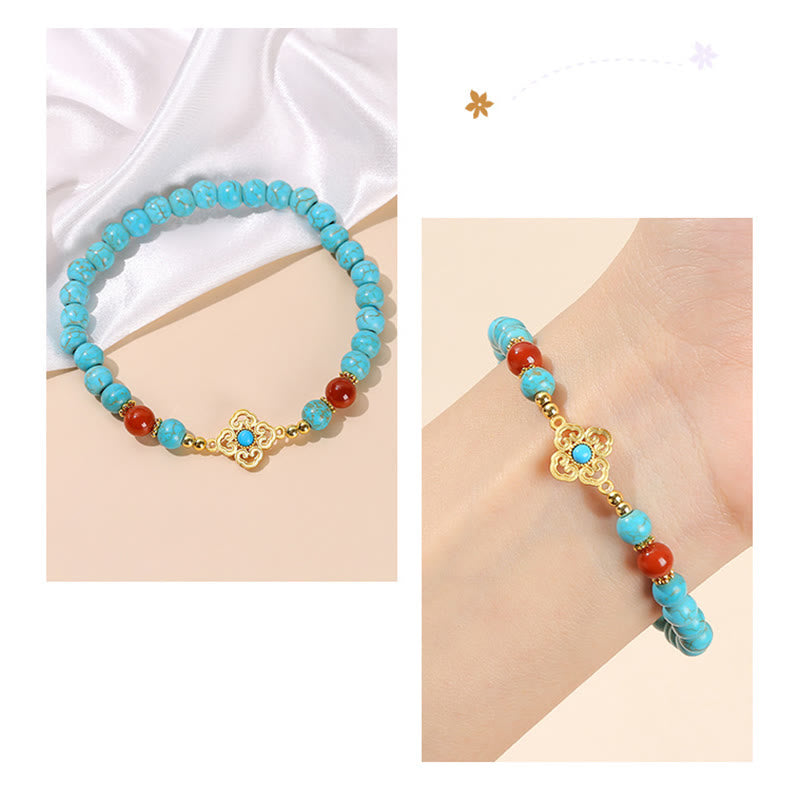 Bracelet de protection turquoise avec perles de 6 mm pour l'équilibre