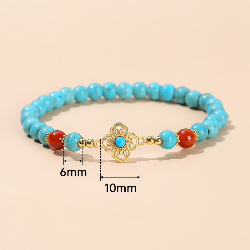 Bracelet de protection turquoise avec perles de 6 mm pour l'équilibre