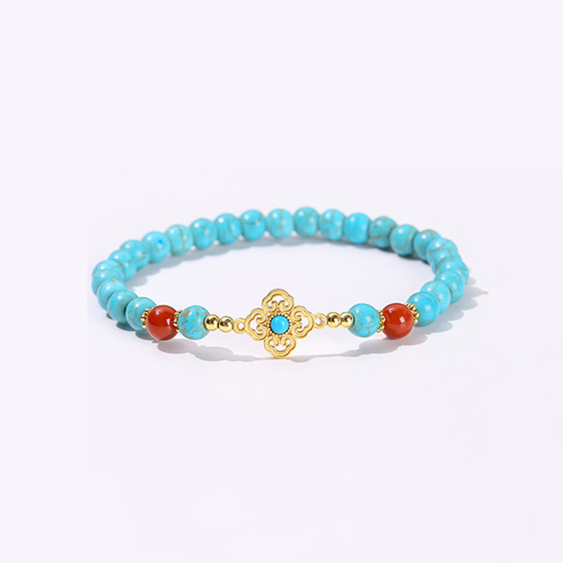 Bracelet de protection turquoise avec perles de 6 mm pour l'équilibre