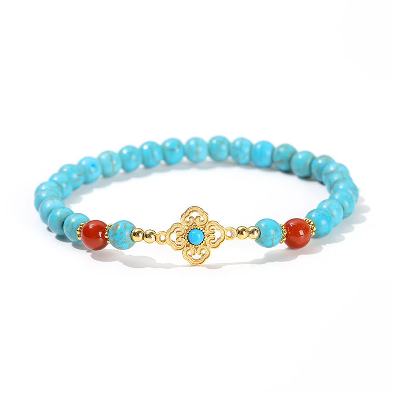 Bracelet de protection turquoise avec perles de 6 mm pour l'équilibre