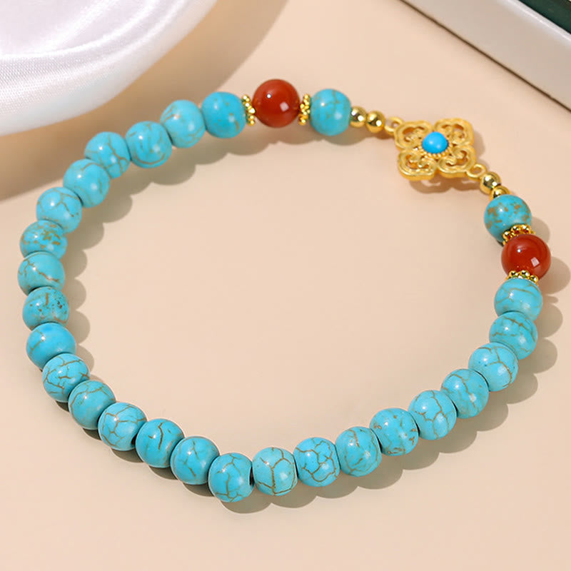 Bracelet de protection turquoise avec perles de 6 mm pour l'équilibre