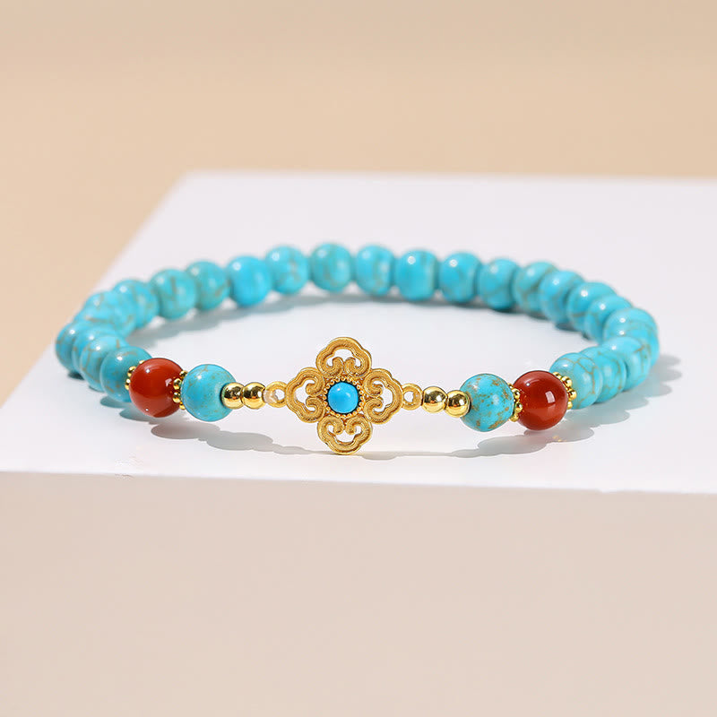 Bracelet de protection turquoise avec perles de 6 mm pour l'équilibre