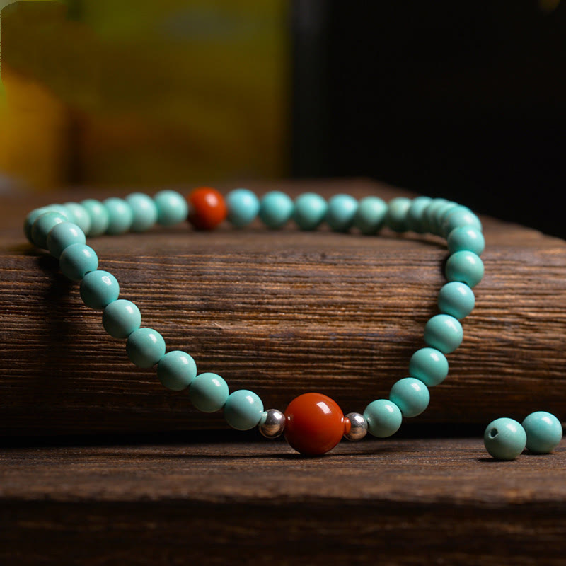 Bracelet de protection en agate rouge turquoise, perles de 3,8 mm