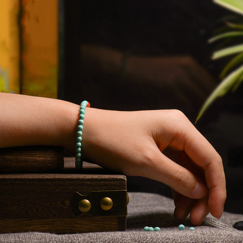 Bracelet de protection en agate rouge turquoise, perles de 3,8 mm