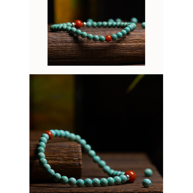 Bracelet de protection en agate rouge turquoise, perles de 3,8 mm