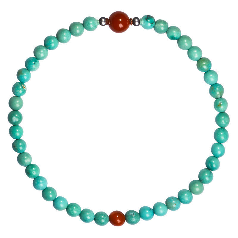 Bracelet de protection en agate rouge turquoise, perles de 3,8 mm