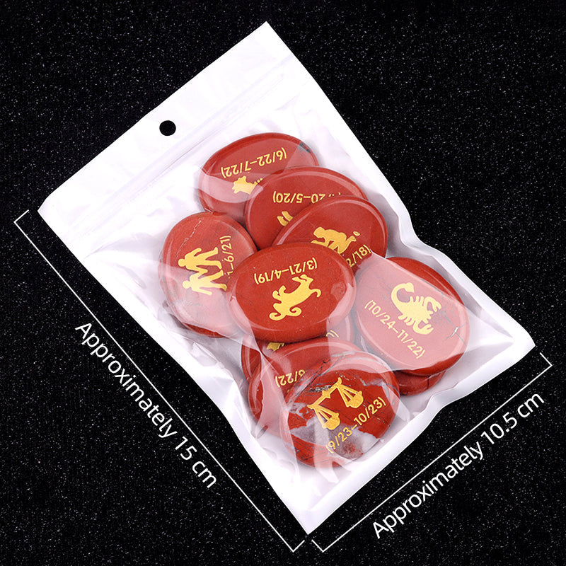 Twelve Constellation Crystal Palm Stones Set