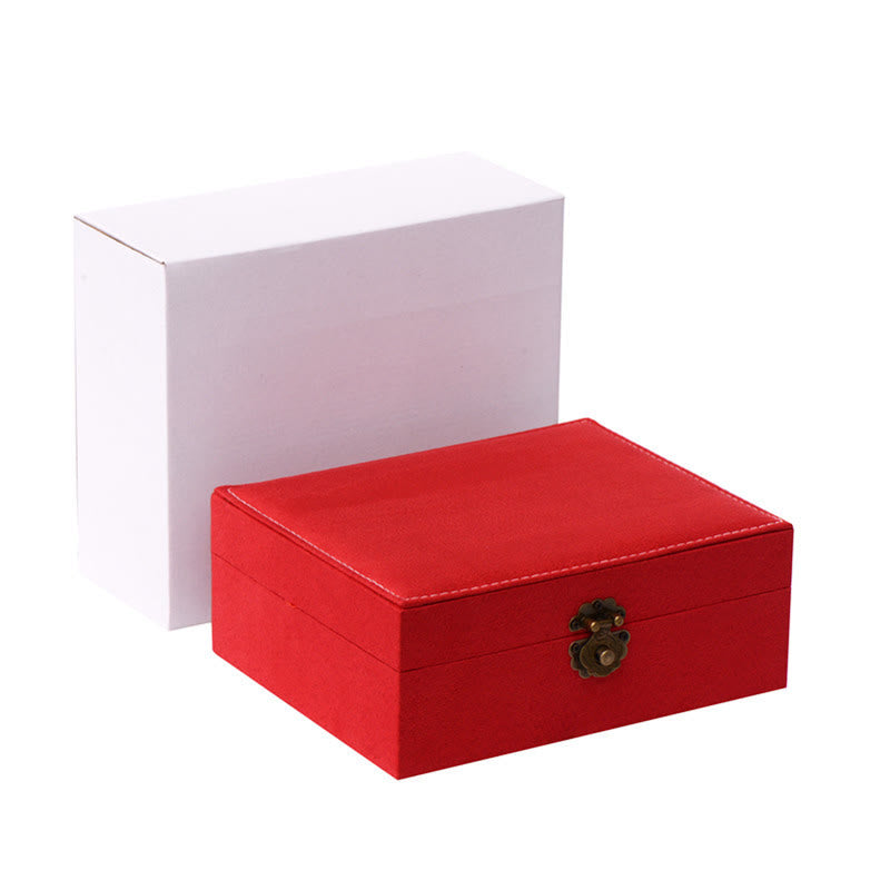 Coffret à bijoux en flanelle à deux niveaux avec serrure pour une décoration zen