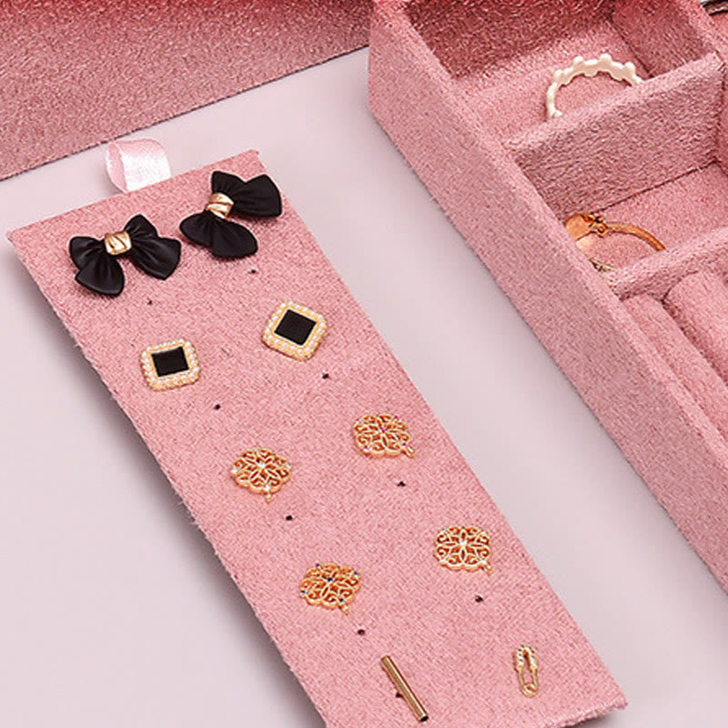 Coffret à bijoux en flanelle à deux niveaux avec serrure pour une décoration zen