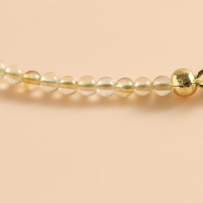 Bracelet de prospérité ultra-fin en citrine et tourmaline