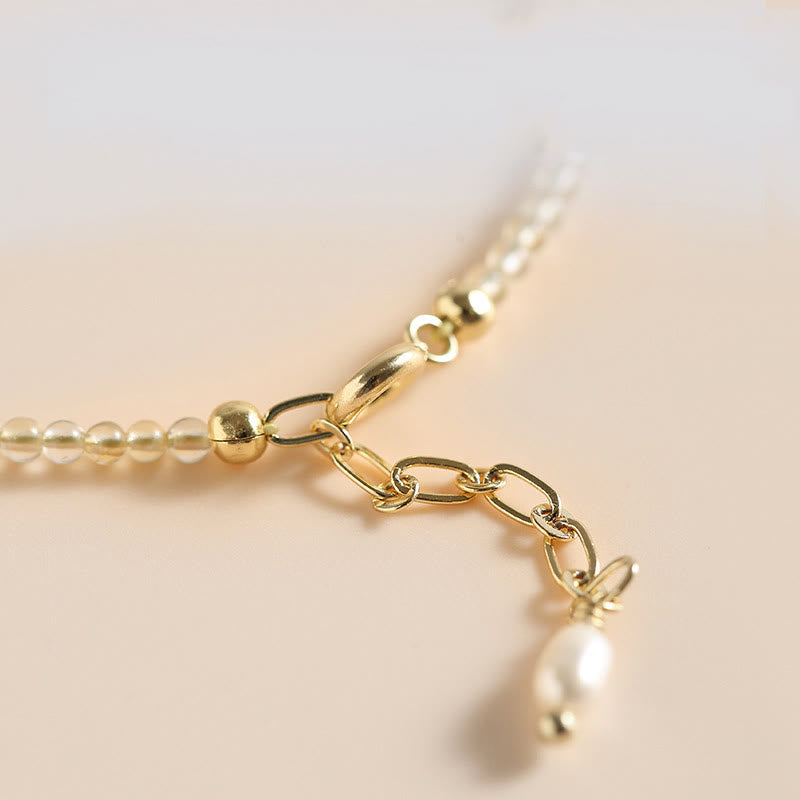 Bracelet de prospérité ultra-fin en citrine et tourmaline