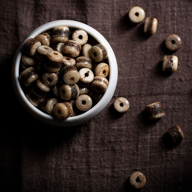 Bracelet unisexe en os de yak tibétain à 108 perles