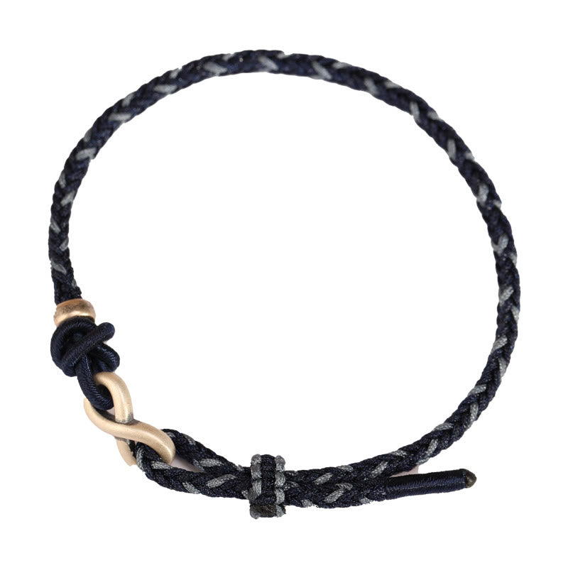 Bracelet unisexe en fil rouge de 14 à 18 cm avec nœud infini en argent sterling
