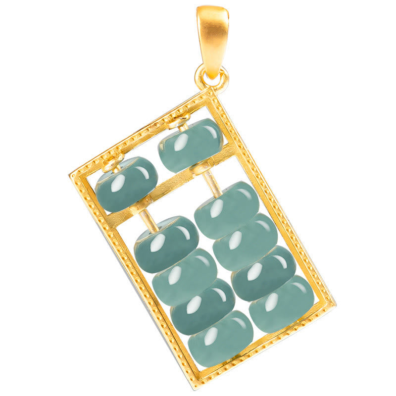 Collier pendentif boulier unisexe en argent sterling 925 et jade