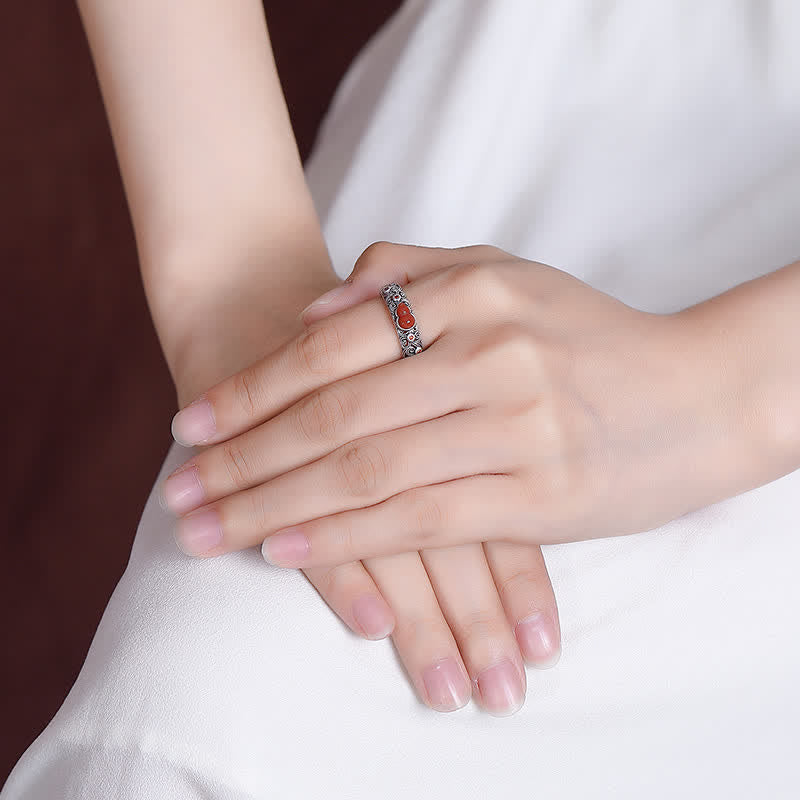 Bague unisexe en argent sterling 925 et jade avec agate rouge et jade cyan.