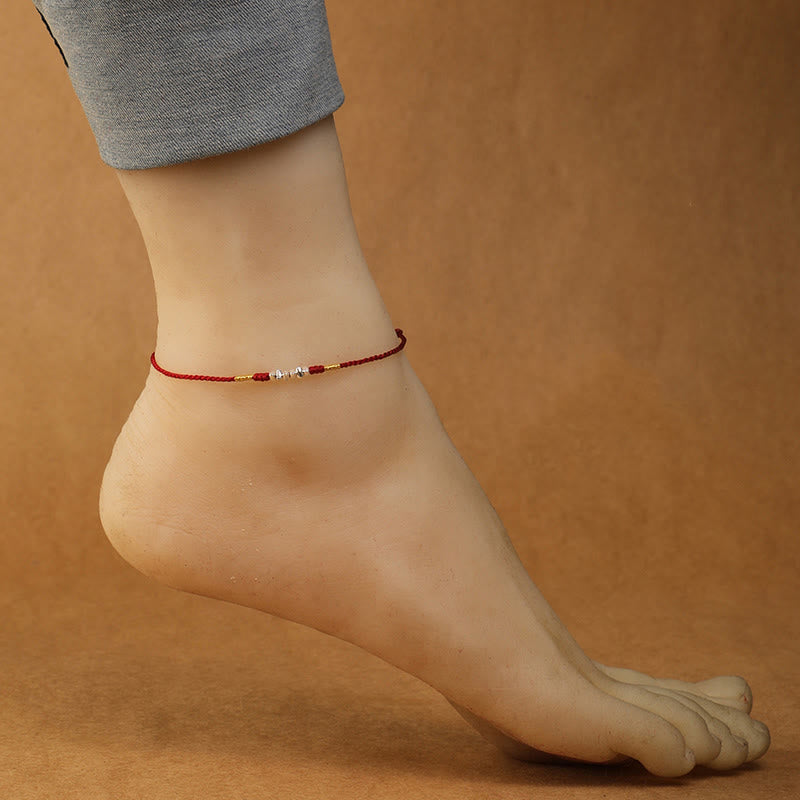 Bracelet de protection unisexe en argent sterling 925 avec cordon rouge