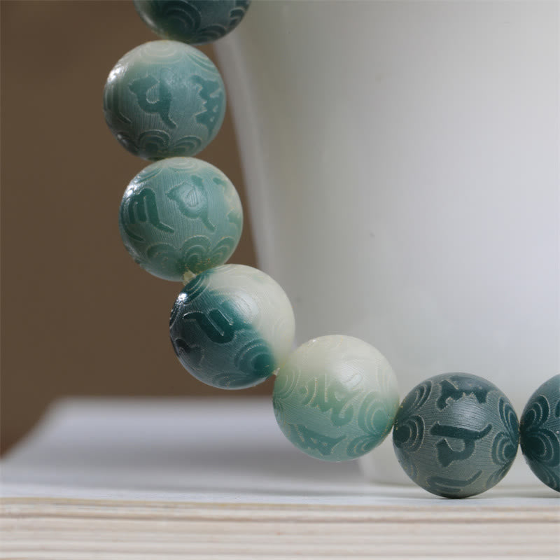 Bracelet unisexe gravé Bodhi Seed Om Mani Padme Hum