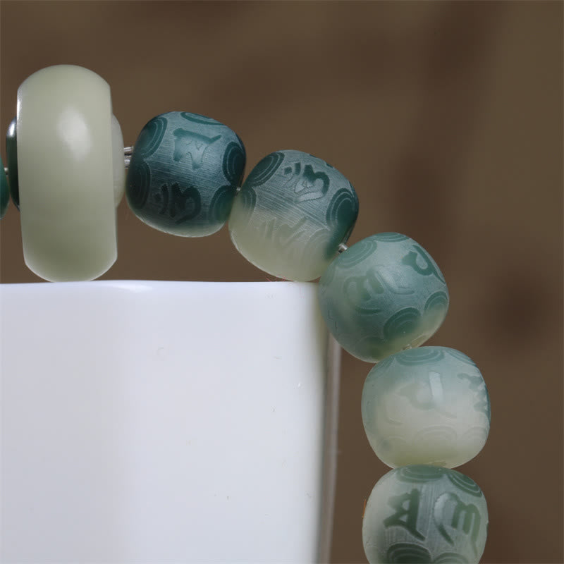 Bracelet unisexe gravé Bodhi Seed Om Mani Padme Hum