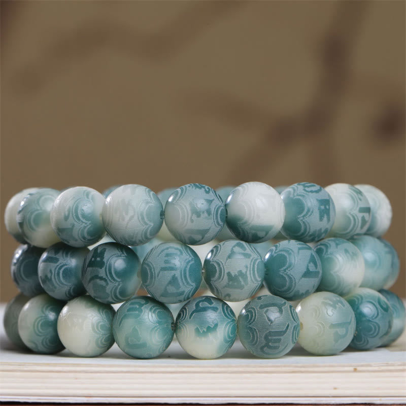 Bracelet unisexe gravé Bodhi Seed Om Mani Padme Hum