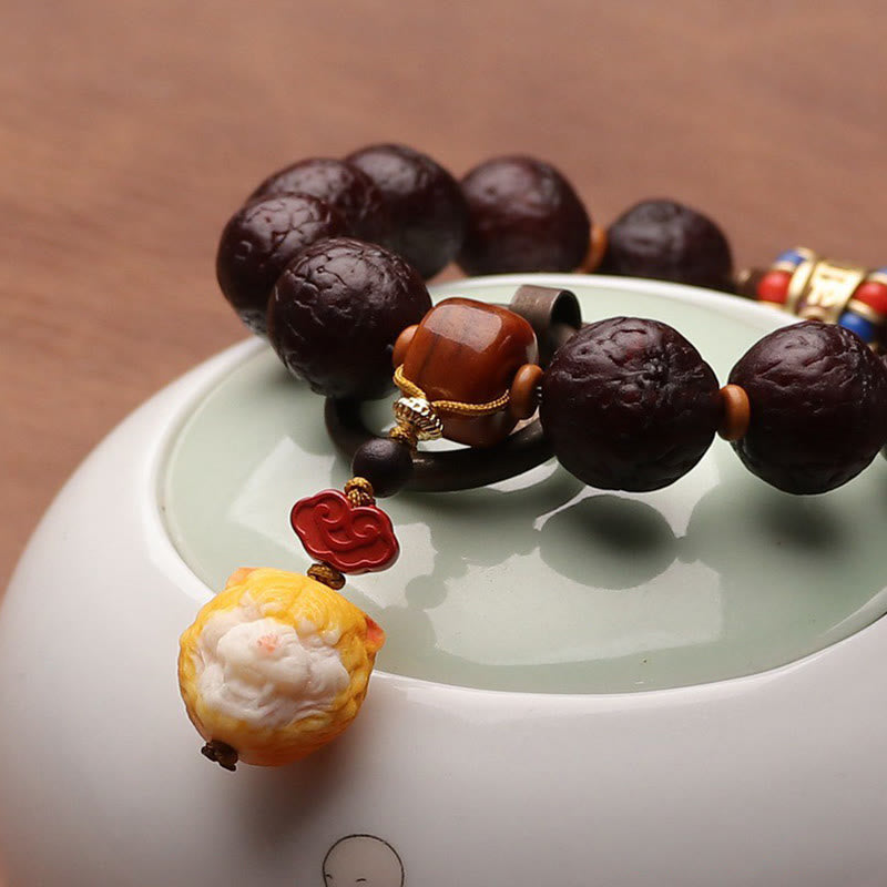 Mala tibétain unisexe en graines de Bodhi | Porte-bonheur et richesse