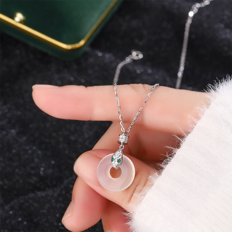 Collier unisexe en calcédoine avec boucle de paix | Guérison et protection