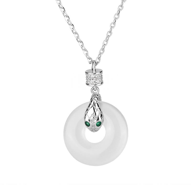 Collier unisexe en calcédoine avec boucle de paix | Guérison et protection