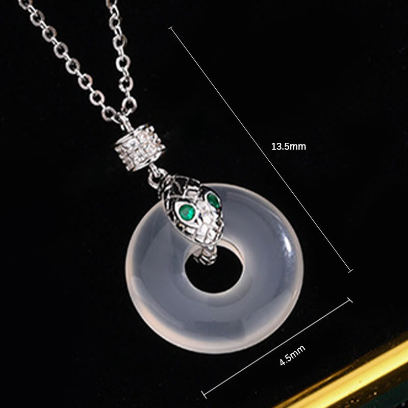 Collier unisexe en calcédoine avec boucle de paix | Guérison et protection