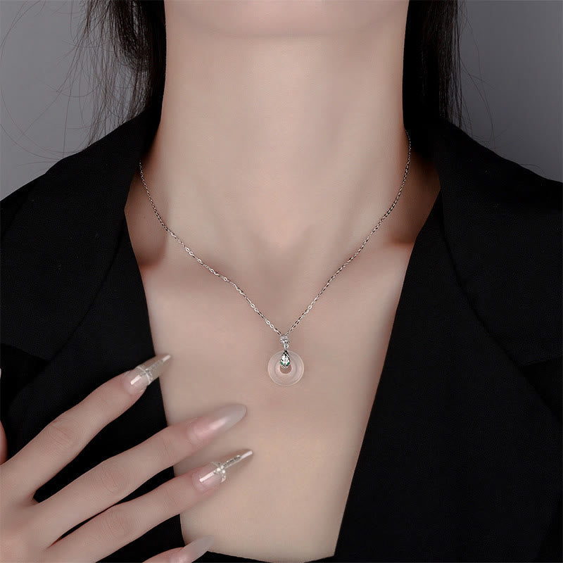 Collier unisexe en calcédoine avec boucle de paix | Guérison et protection