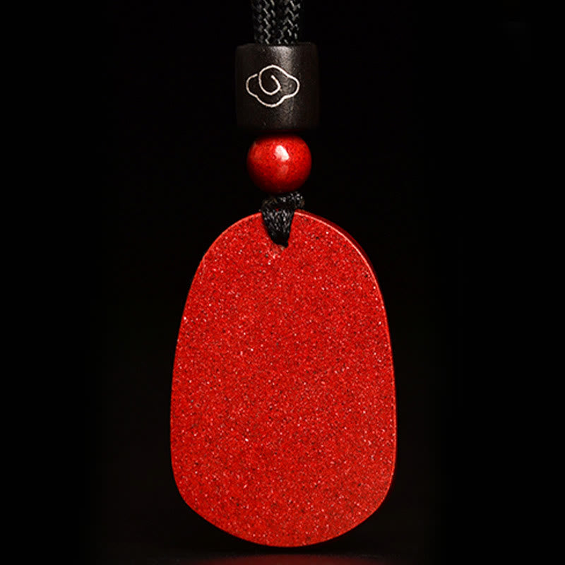 Collier unisexe avec pendentif en cinabre du zodiaque chinois sur corde noire