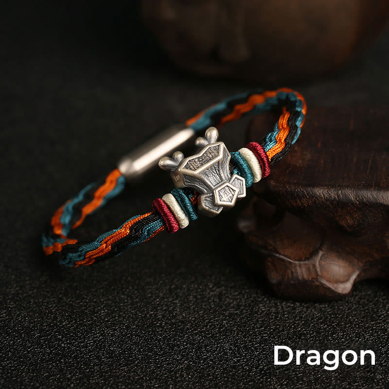 Bracelet unisexe avec nœud de réincarnation du zodiaque chinois | Argent sterling