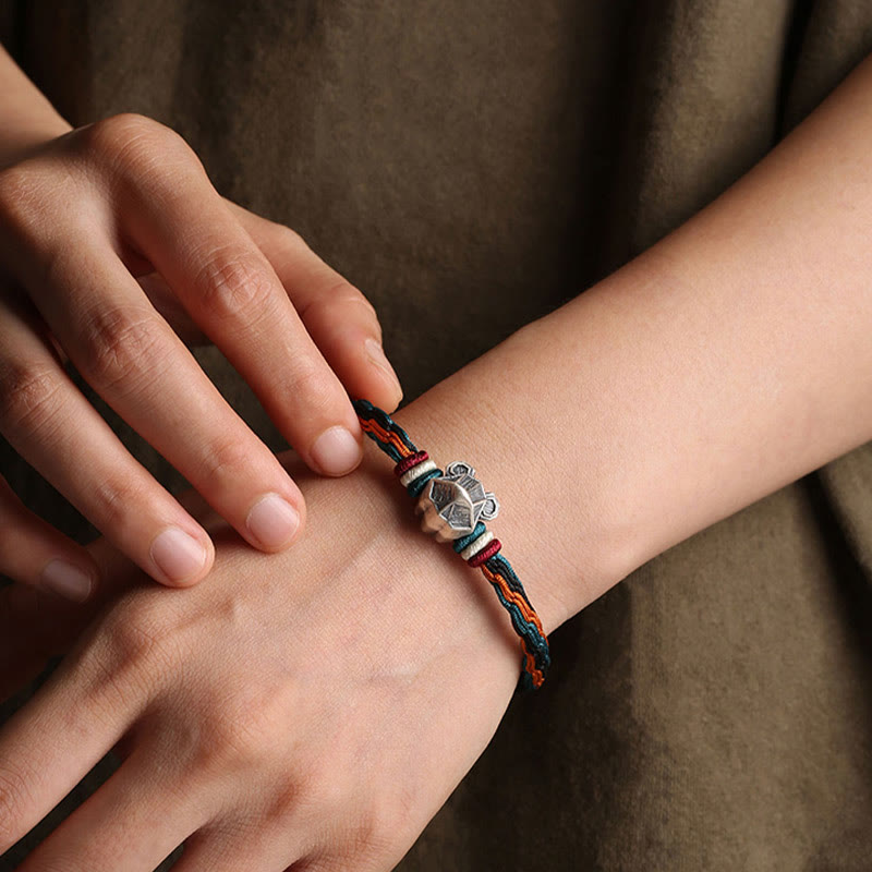 Bracelet unisexe avec nœud de réincarnation du zodiaque chinois | Argent sterling