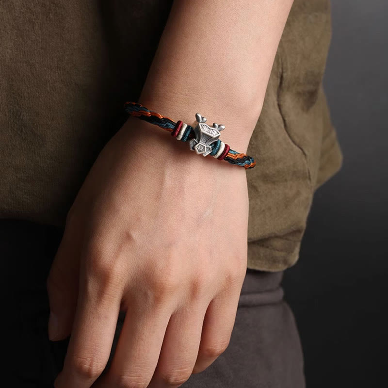 Bracelet unisexe avec nœud de réincarnation du zodiaque chinois | Argent sterling
