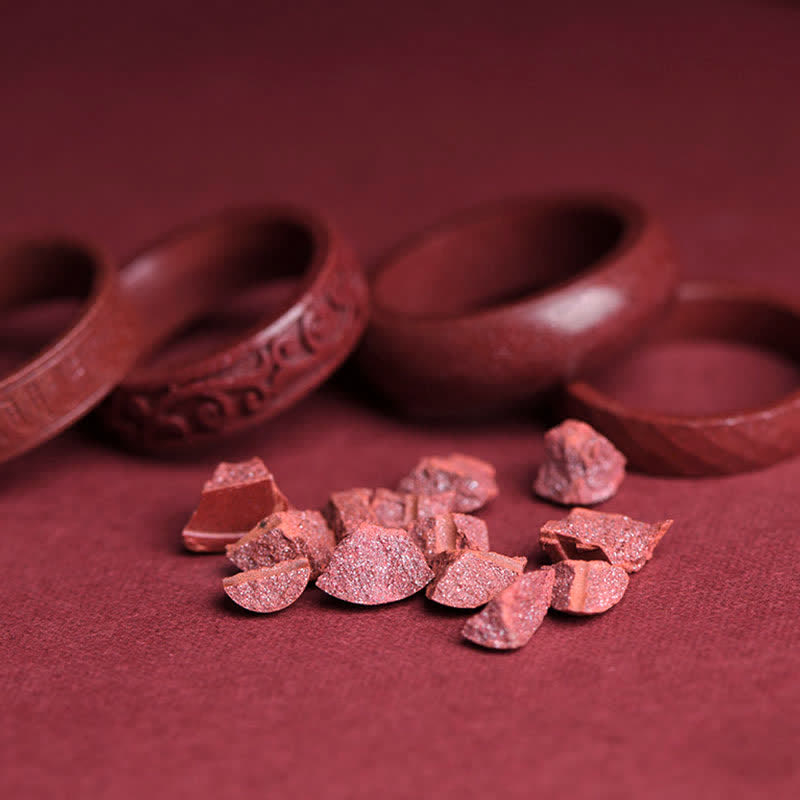 Bague unisexe en cinabre avec symbole Om Mani Padme Hum, 17-22 mm