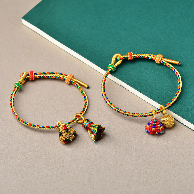 Bracelet à breloques unisexe coloré en fil rouge pour la chance et la protection