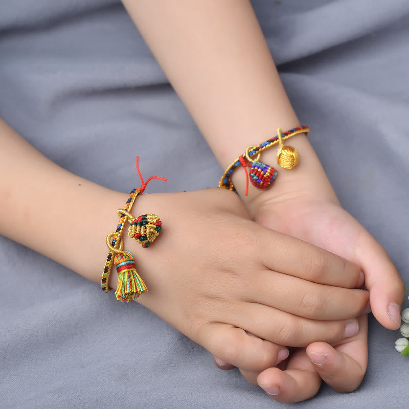 Bracelet à breloques unisexe coloré en fil rouge pour la chance et la protection