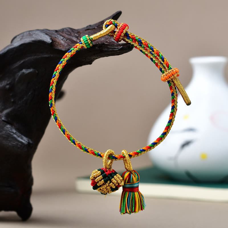 Bracelet à breloques unisexe coloré en fil rouge pour la chance et la protection