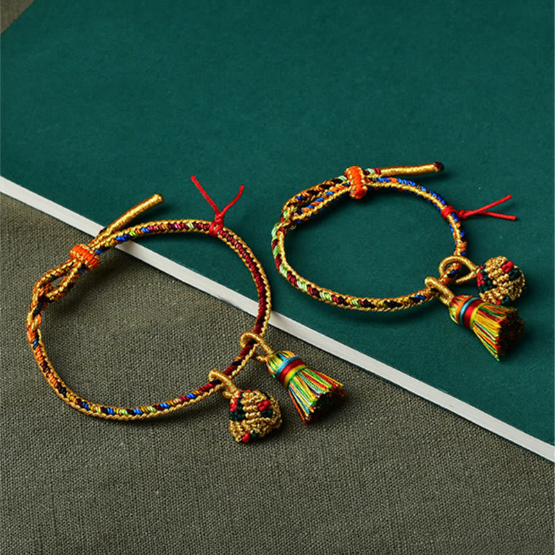 Bracelet à breloques unisexe coloré en fil rouge pour la chance et la protection