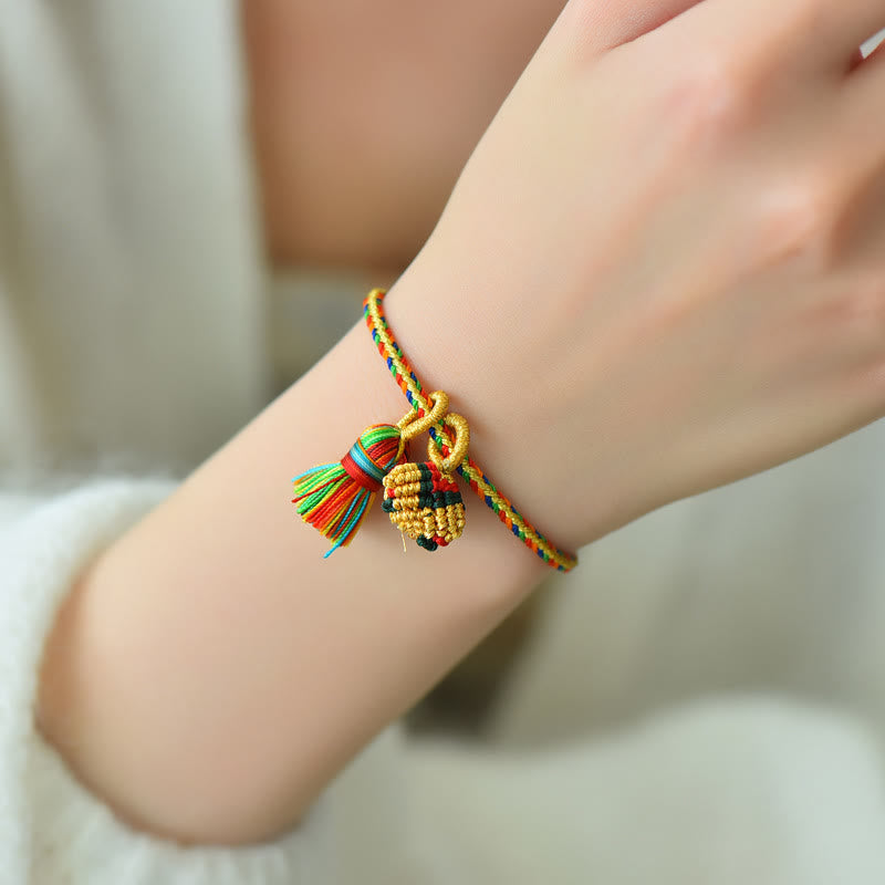 Bracelet à breloques unisexe coloré en fil rouge pour la chance et la protection