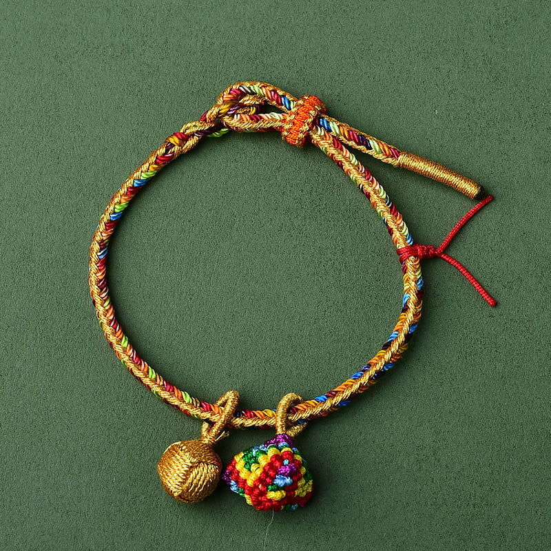 Bracelet à breloques unisexe coloré en fil rouge pour la chance et la protection