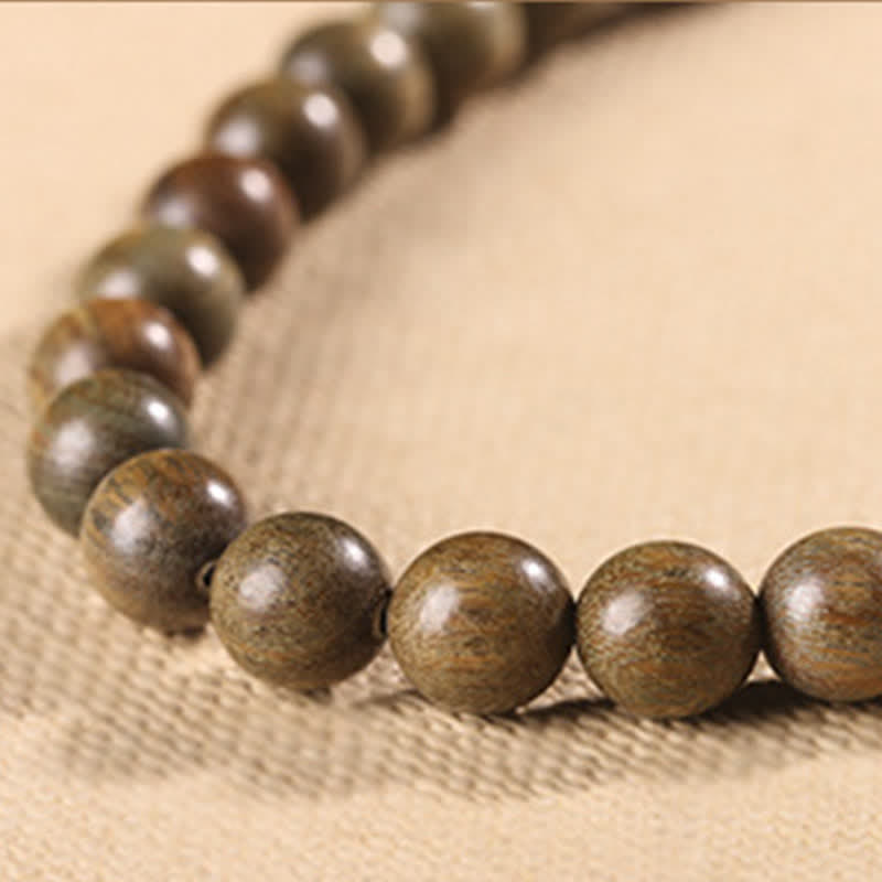 Bracelet unisexe en bois de santal vert apaisant, perles de 8 mm