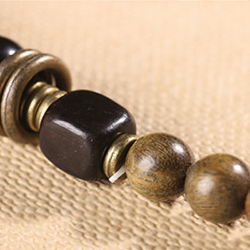 Bracelet unisexe en bois de santal vert apaisant, perles de 8 mm